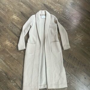Aritzia Cream long wool jacket